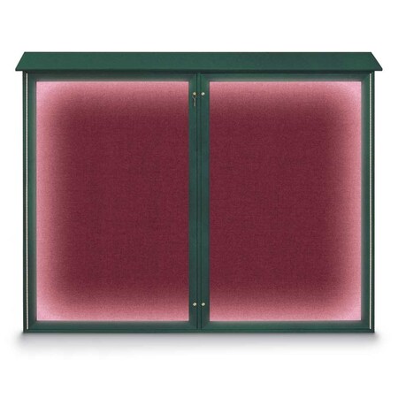 United Visual Products Triple Door Enclosed Indoor Letterboard UV1128-BLACK-BURGUN
